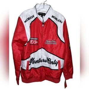 Members Only Sport Windbreaker Red White Moto M Retro 1975 Nwt